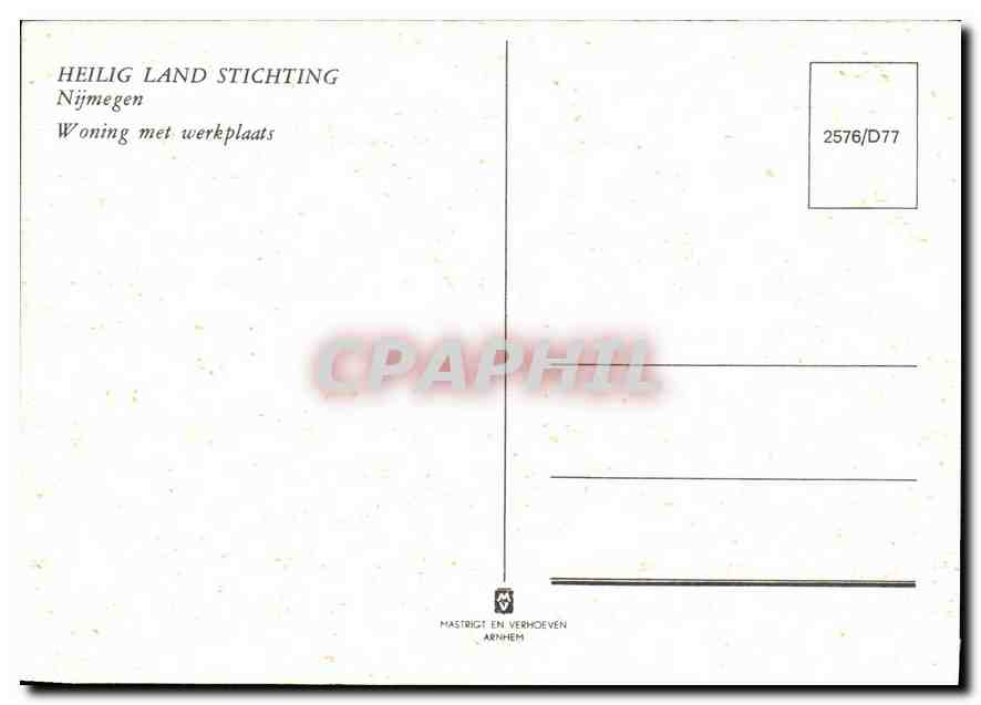 Woning met werkplaats — Nijmegen — Heilig Land Stichting, Arnhem — Verso