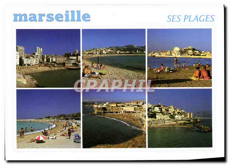 CPM Marseille Bouches du Rhone France les Catalans l'escale Borely la Pointe Rouge la plage du Pradi