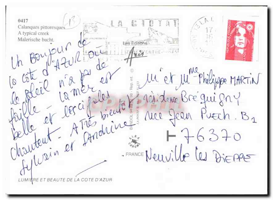 Sandurin — Calanques pittoresques — Les Éditions Aéri — Verso