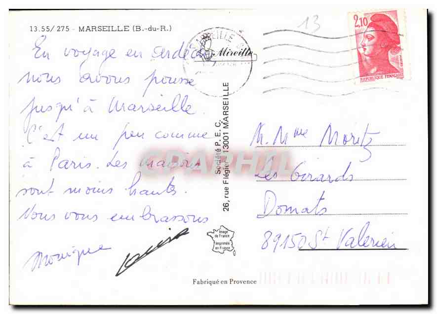 Marseille — Panoramablick — Société P. E. C. — Rückseite