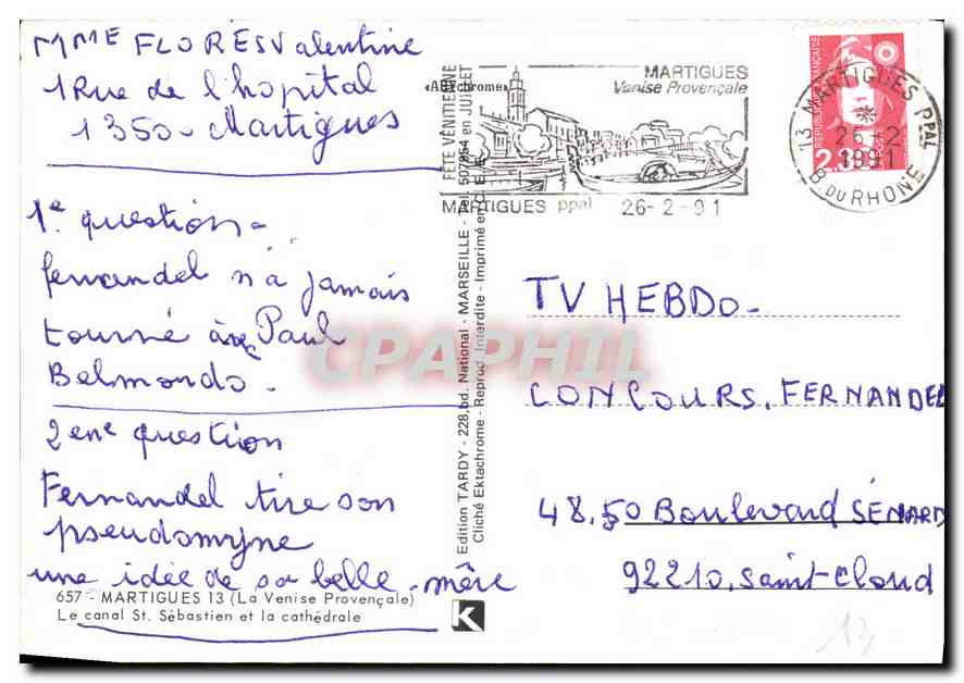 Le canal Saint-Sébastien à Martigues — Édition Tardy, n°657 — Reverso
