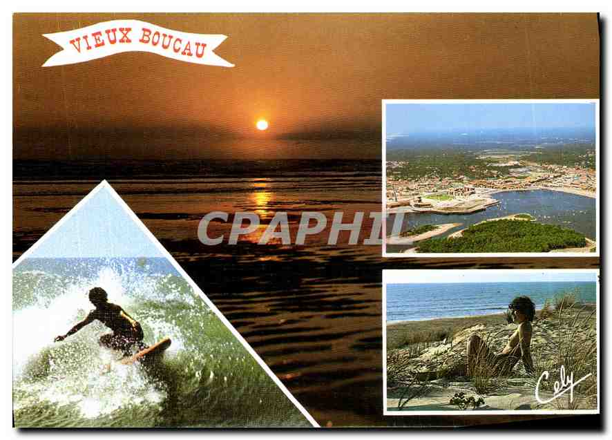 Vieux Boucau — vue aérienne, surfeur, jeune fille — Éditions de Caly