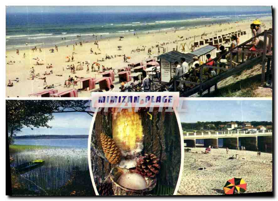 CPM Mimizan Landes la Plage le Lac Pot de resine le Pont sur le Courant 