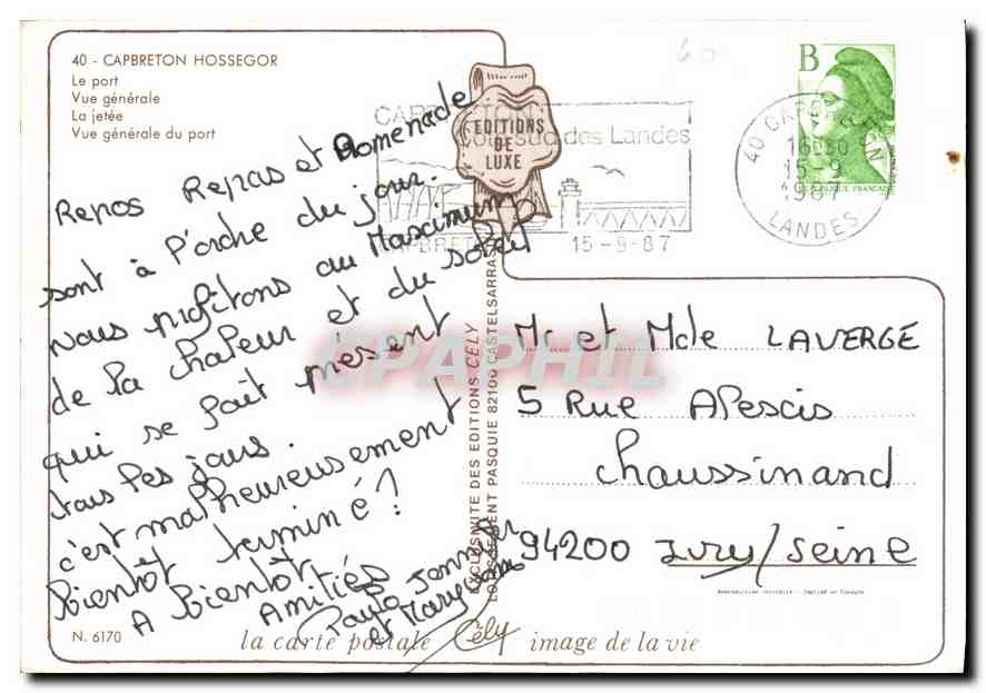 CPM Capbreton Hossegor le Port vue generale la Jetee vue generale du Port  — Rückseite