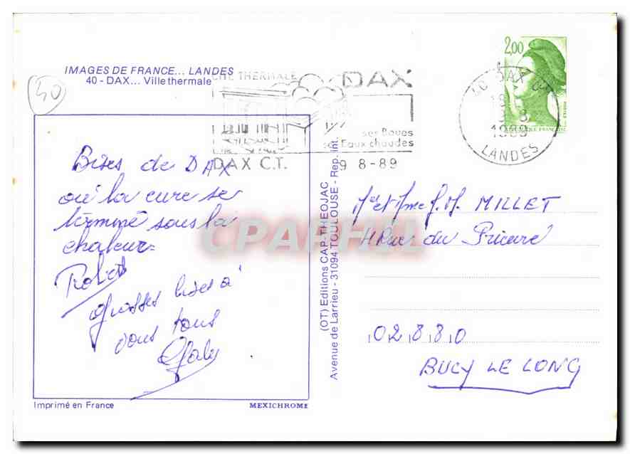 CPM Landes Dax Ville Thermale  — Verso