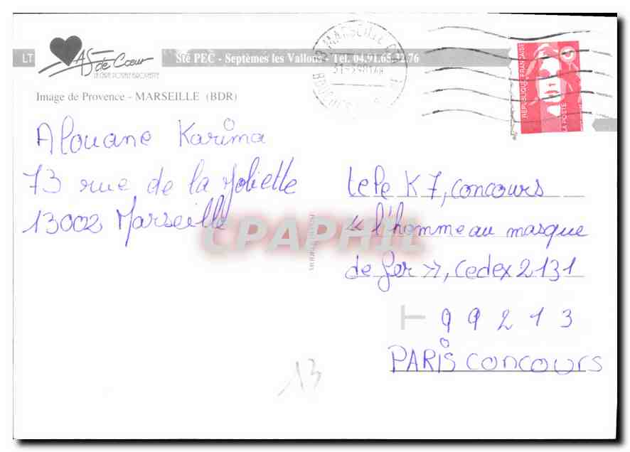CPM Image de Provence Marseille B du R  — Verso