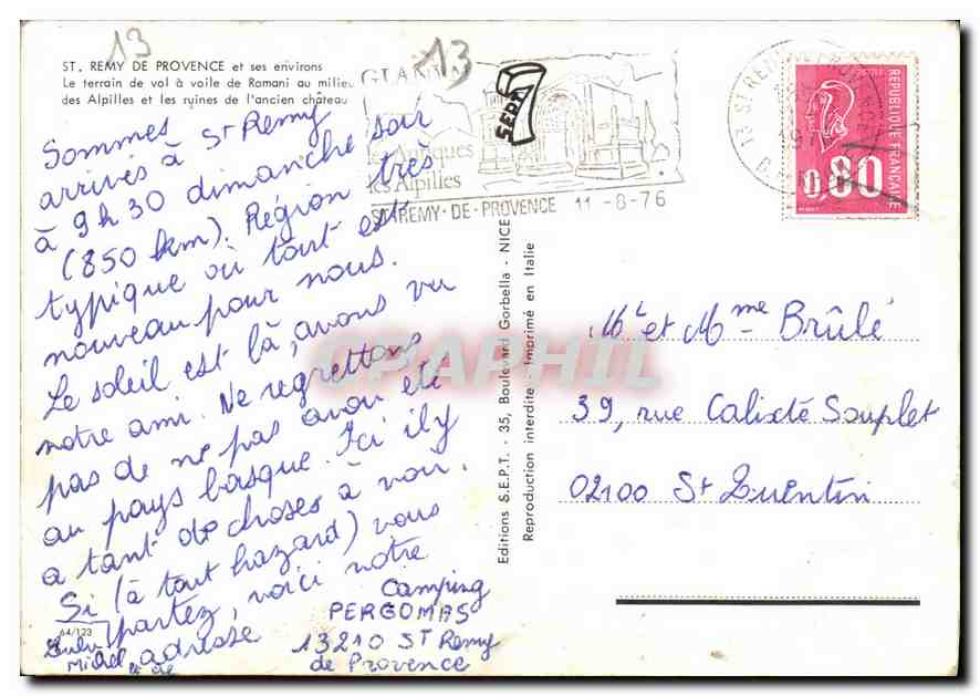 Saint-Rémy-de-Provence und seine Umgebung — Die Alpilles — Editions S.E.P.T. — Nr. 13 — Rückseite