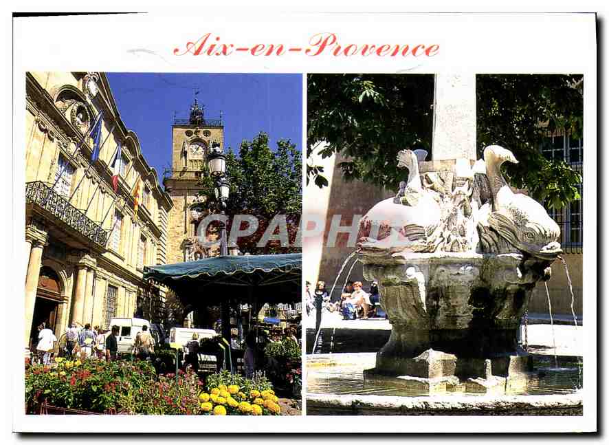 Aix-en-Provence — Place du 4 septembre et Fontaine des Quatre Dauphins — Éditions Lumière et Beauté de la Provence