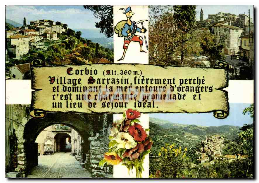 Corbio (Alt. 360 m.) — Village sacré, perchée et dominante, entourée d'orangers — Les Éditions MARIE, Bd de Cimiez, Nice