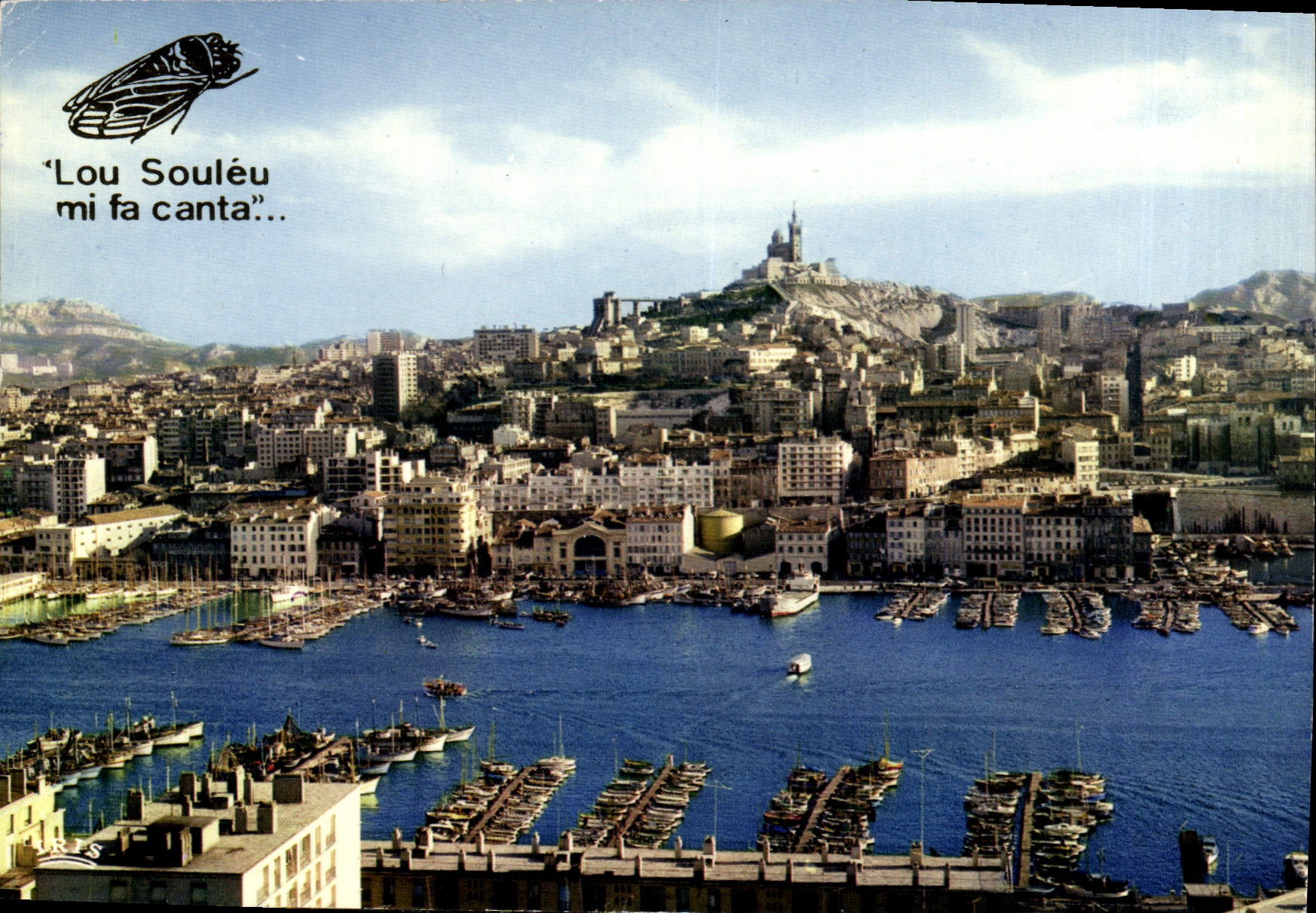 Marseille — Le Vieux Port et Notre-Dame-de-la-Garde — Éditeur G. Gandini, n° 13.55/189
