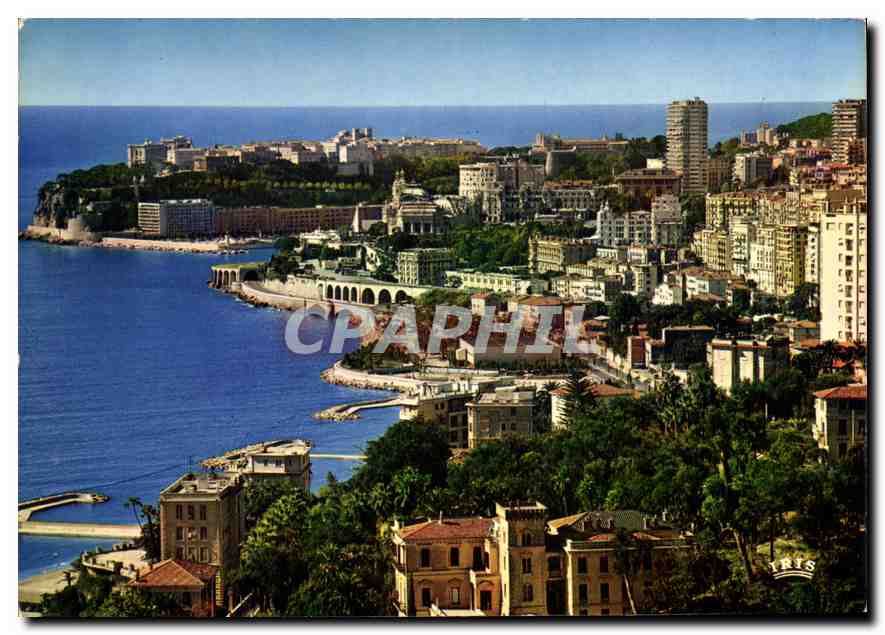 Vue panoramique sur Monte-Carlo et le Rocher — Principauté de Monaco — éditeur IRIS