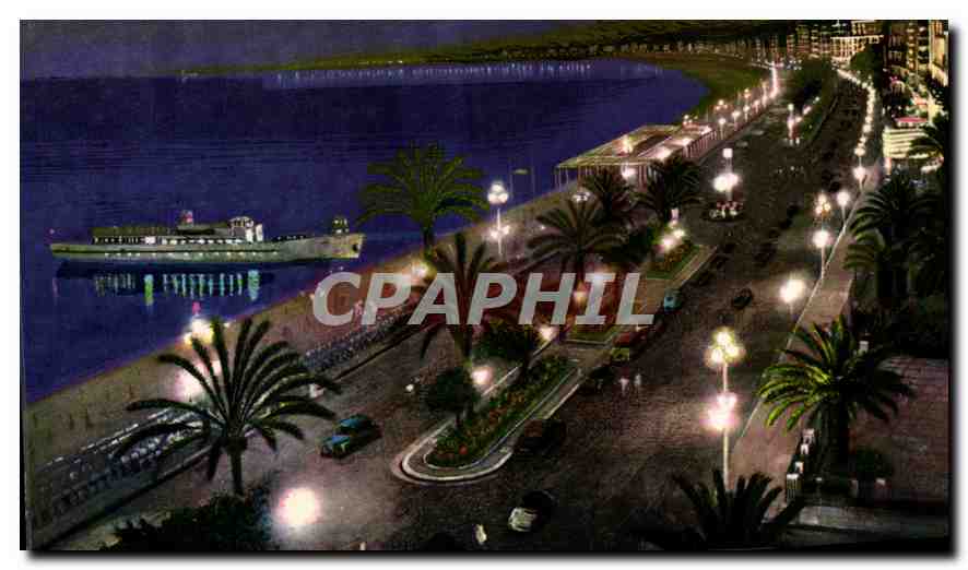 CPM La Cote d'Azur Nice Effet de nuit sur la Promenade des Anglais 