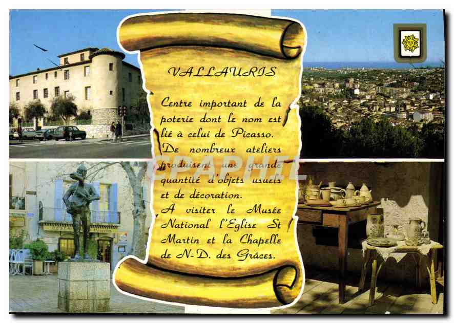 Vallauris — Centre important de la poterie liée à Picasso — FISA 1.C. - Imprimé en Espagne - Anverso