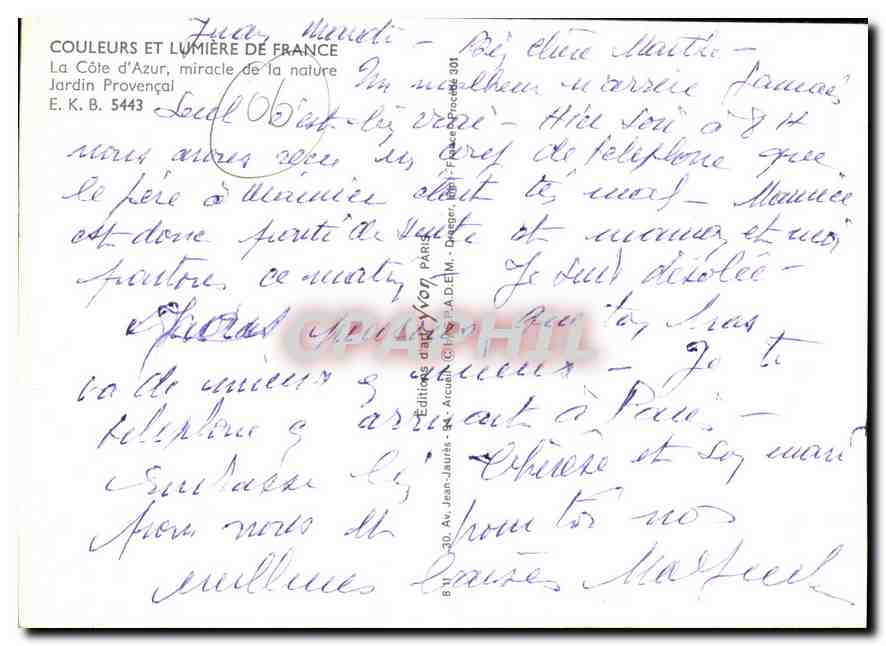 Jardin Provençal — La Côte d'Azur, miracle de la nature — Éditions Jean-Jaurès — Verso