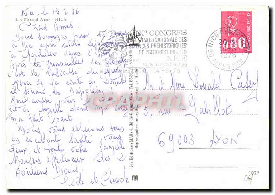 CPM La Cote d'Azur Nice  — Rückseite