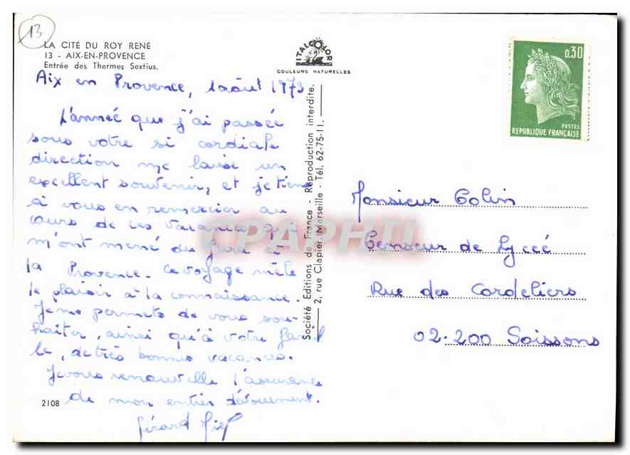 Thermes Sextius — Aix-en-Provence — Éditions Goullaluns Naturelles — Verso