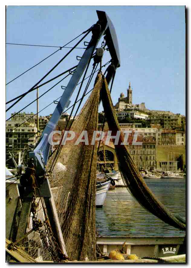 CPM Marseille B du R Les Files de Pecheurs Bateau