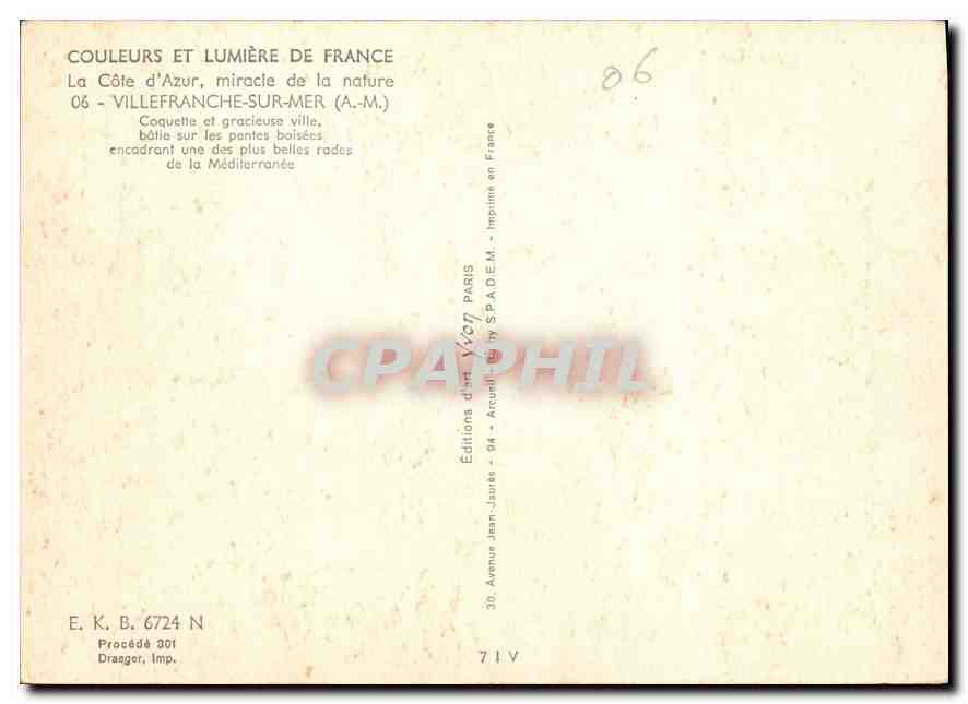 Villefranche-sur-Mer — ville gracieuse sur les pentes boisées — Éditions Jean-Jaurès — Rückseite