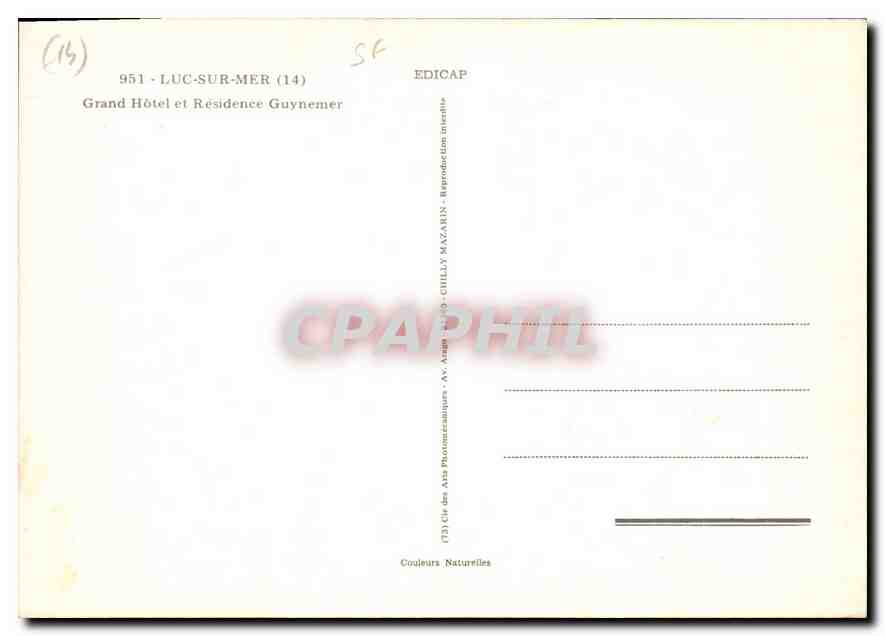 CPM Lac sur Mer Grand Hotel et Residence Guynemer Petanque — Verso
