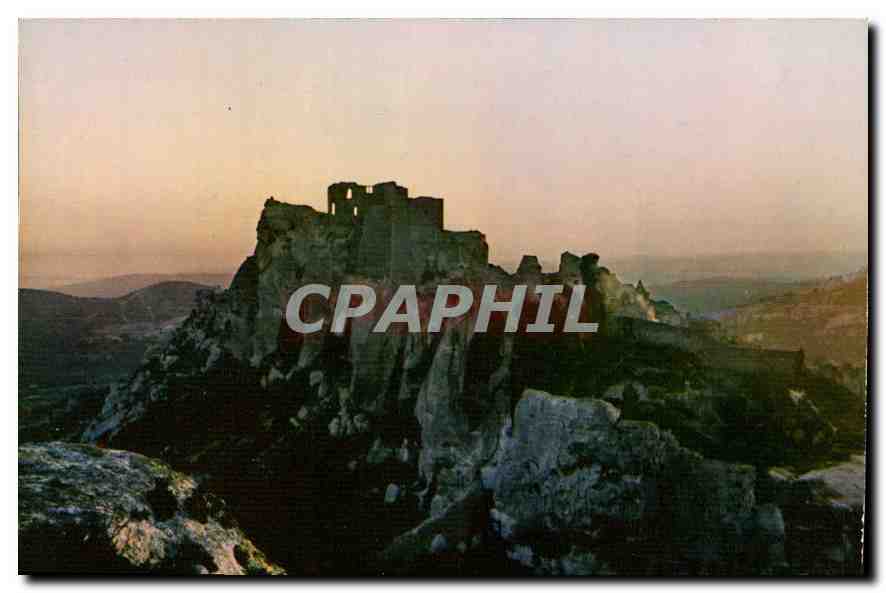 Les Baux-de-Provence — Crépuscule sur le château des Baux (XIIIe s.) — Cambier Imprimeur Mâcon