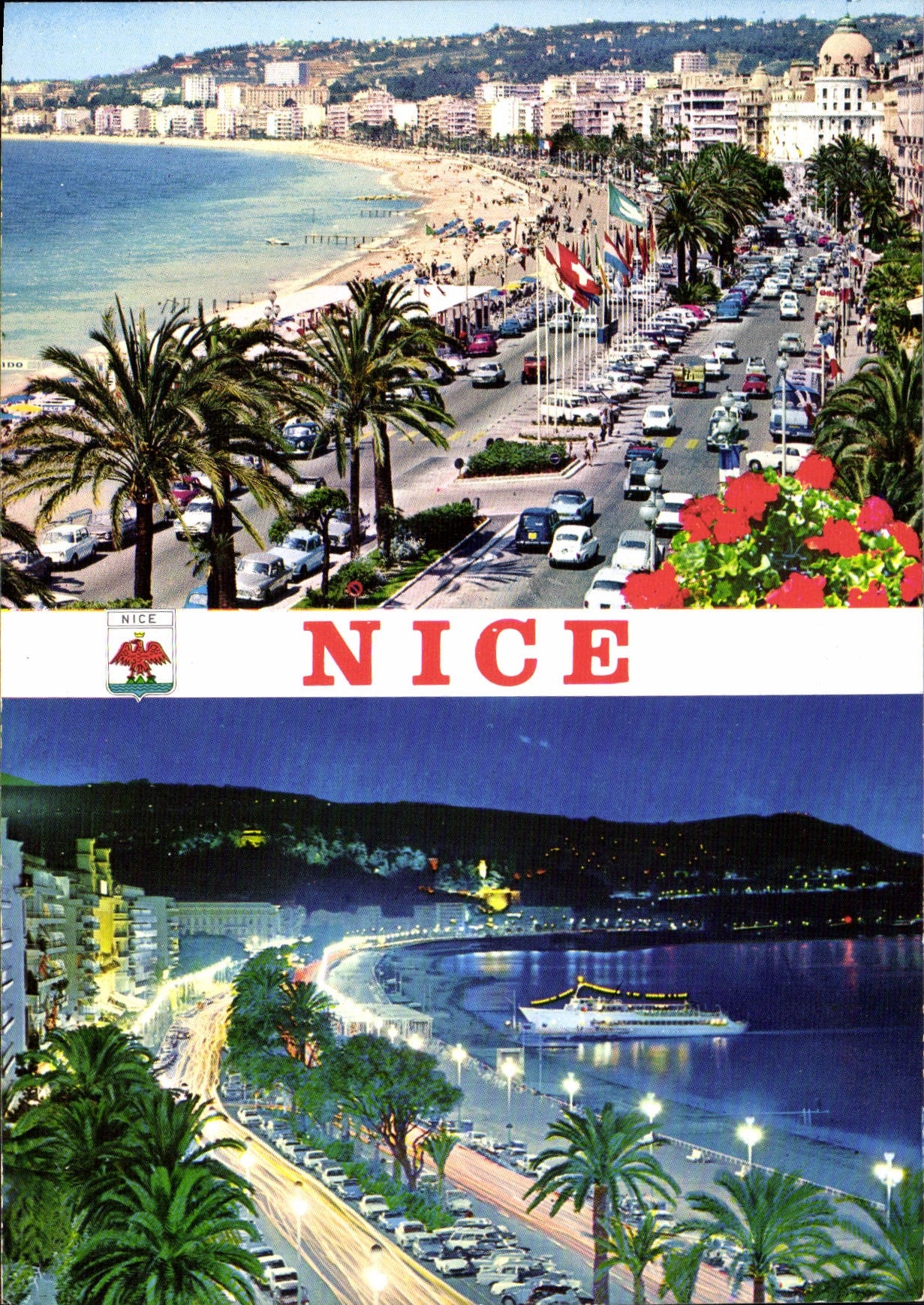 CPM Nice Cote d'Azur French Riviera Le Promenade des Anglais de jour et de nuit 