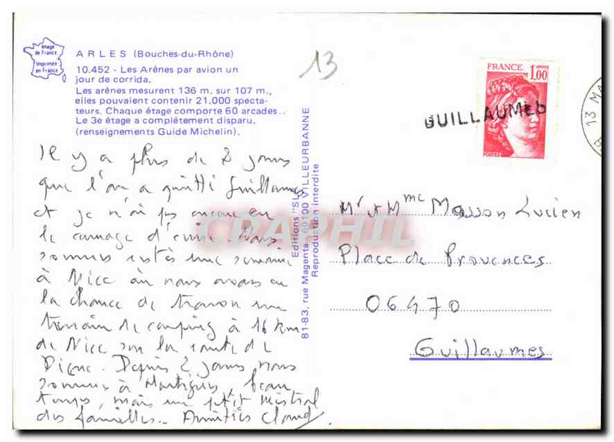Die Arenen von Arles — Luftbild — Éditions Villeurbanne — Rückseite