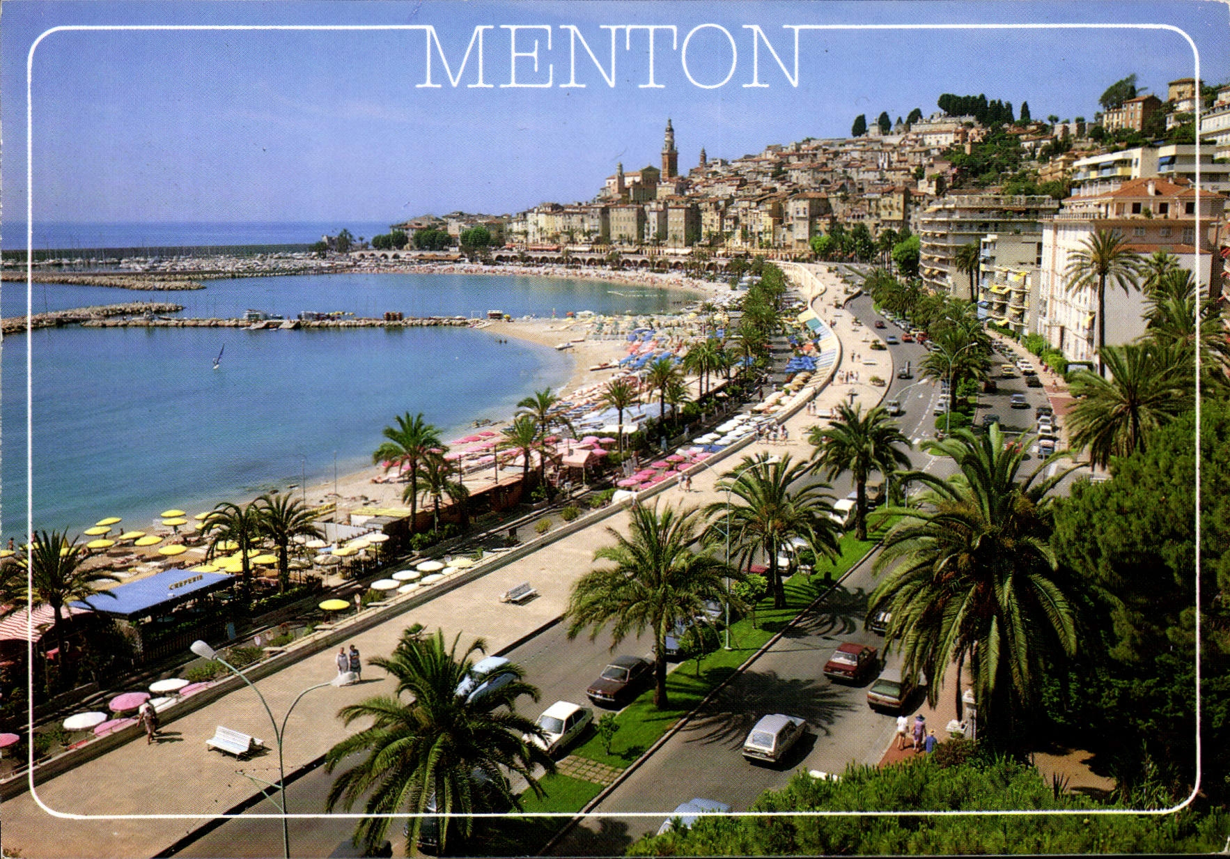 CPM La Cote d'Azur Menton Perie de France Porte de France au fond la Vieille ville 