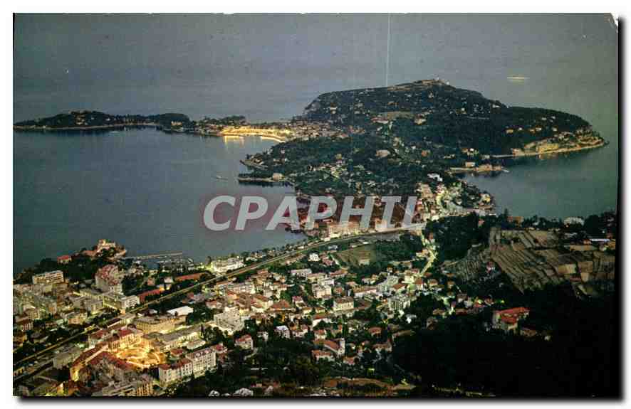 Le Cap Ferrat la nuit — vue aérienne — Éditions Jean-Jaurès, Paris