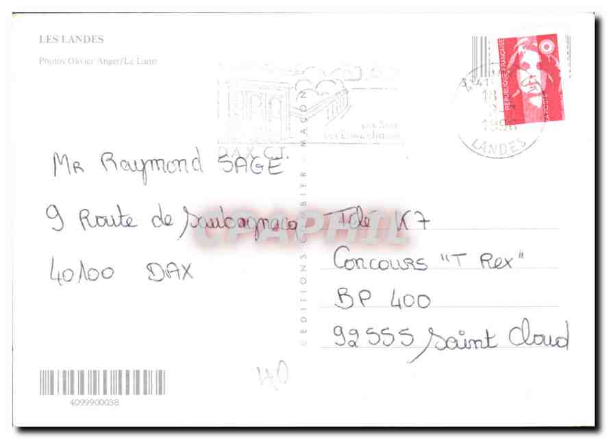 CPM Les Landes  — Verso