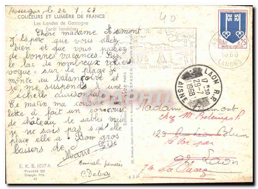 CPM Couleurs et lumiere de France Les Landes de Gascogne foret landaise  — Verso