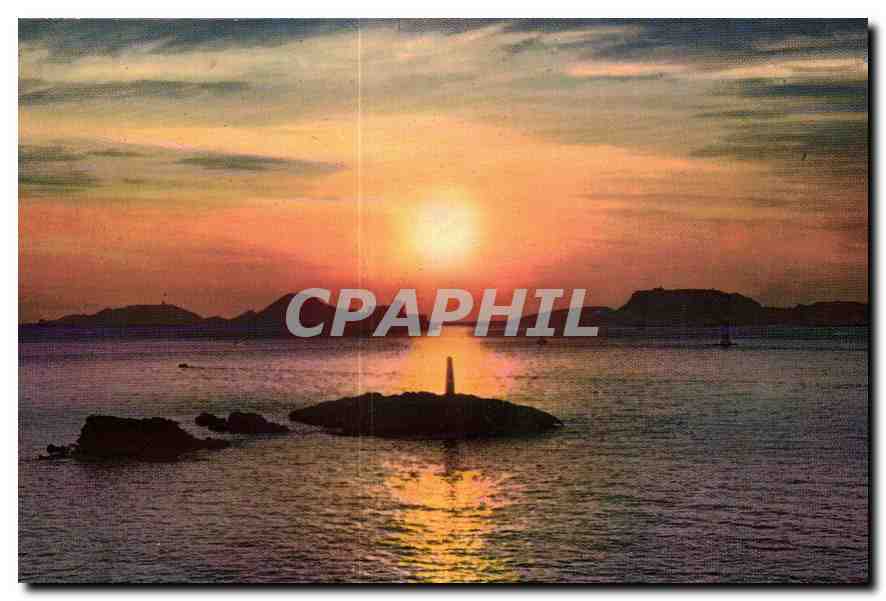 CPM Marseille Coucher du soleil sur les Iles 