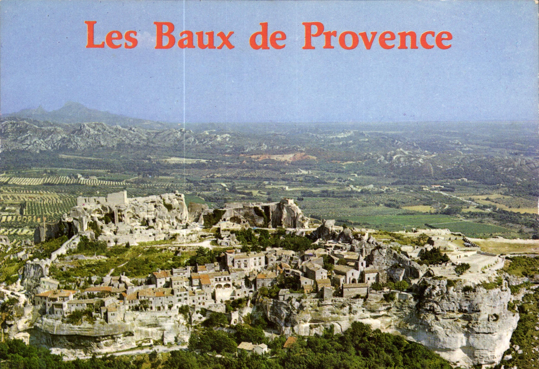 Les Baux de Provence — Luftbild der Stadt — Verlag Mapecolor, Nr. 10.855