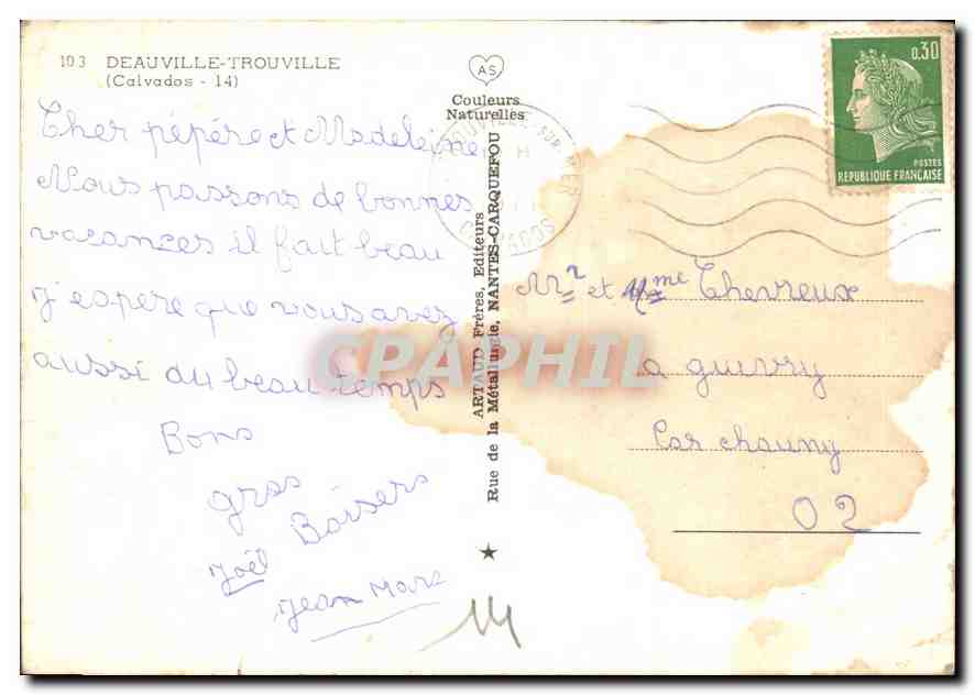 CPM Deauville Trouville Calvados  — Verso