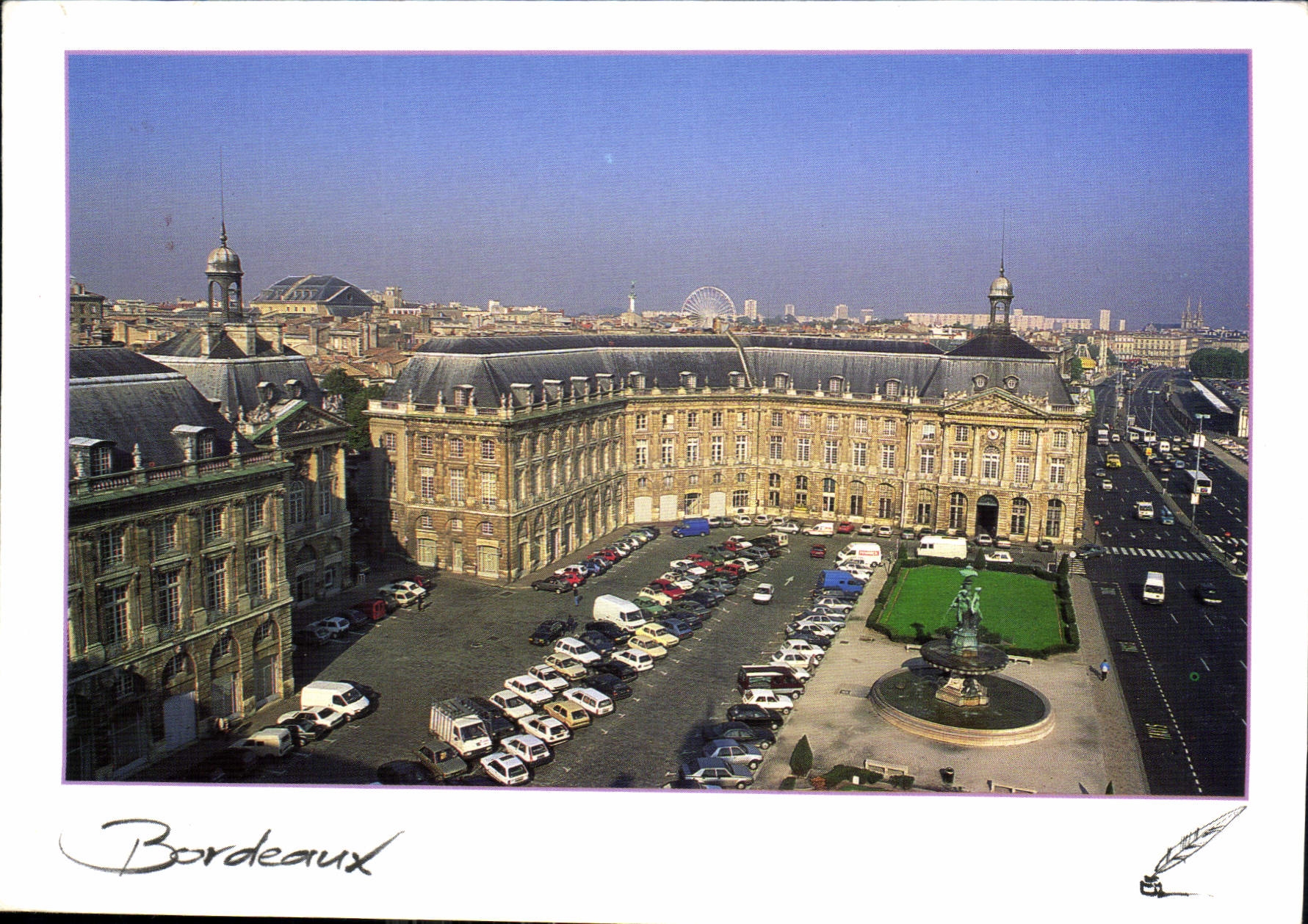 Bordeaux — Place de la Bourse avec la fontaine et la grande roue — Harmonie - Recto