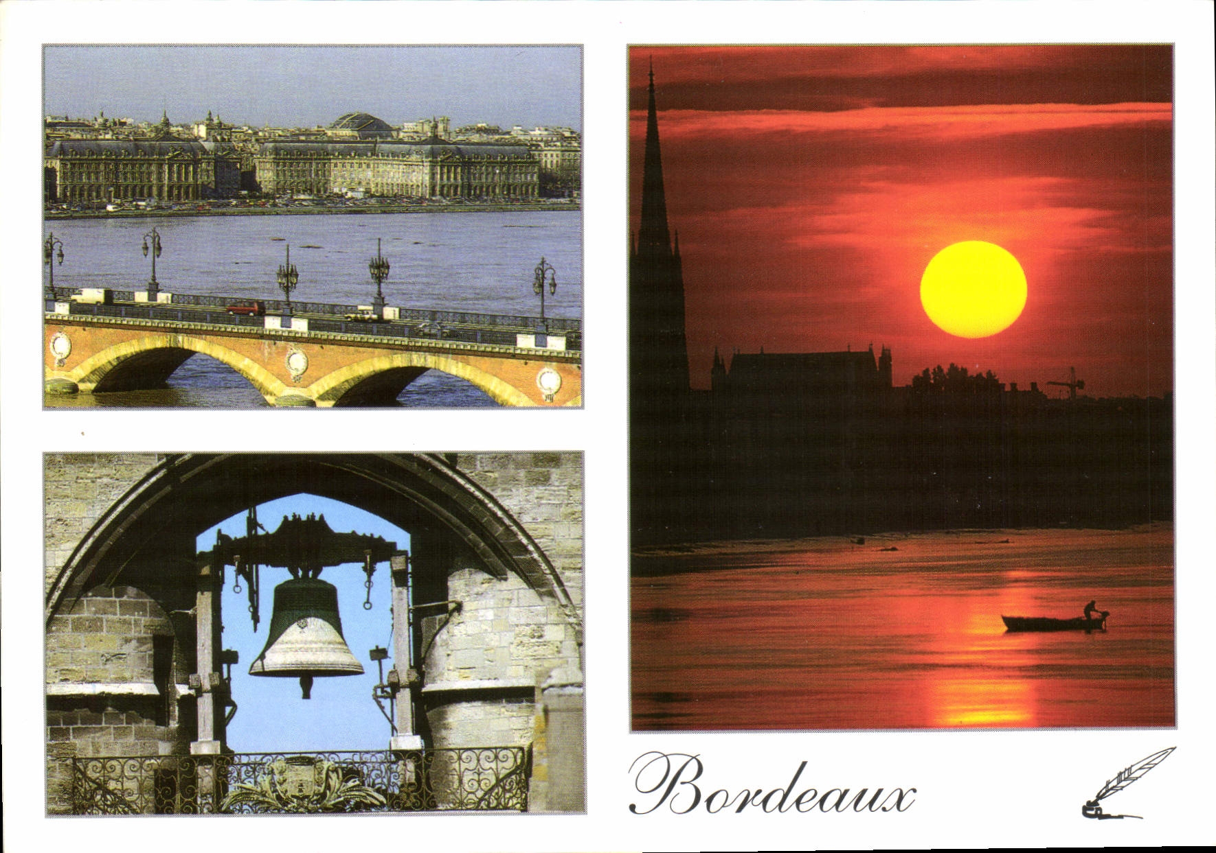 Bordeaux — vue de la ville, du soleil couchant et de la cloche — Harmonie
