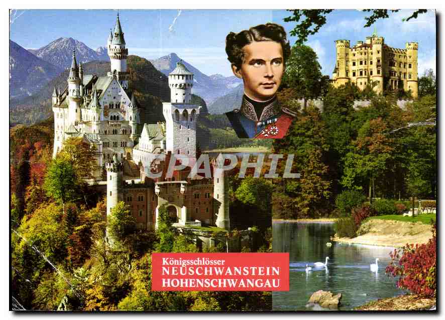 CPM Konigsschlosser Neuschwanstein und Hohenschwangau Bayerische Alpes Chateaux royales de Neuschwan