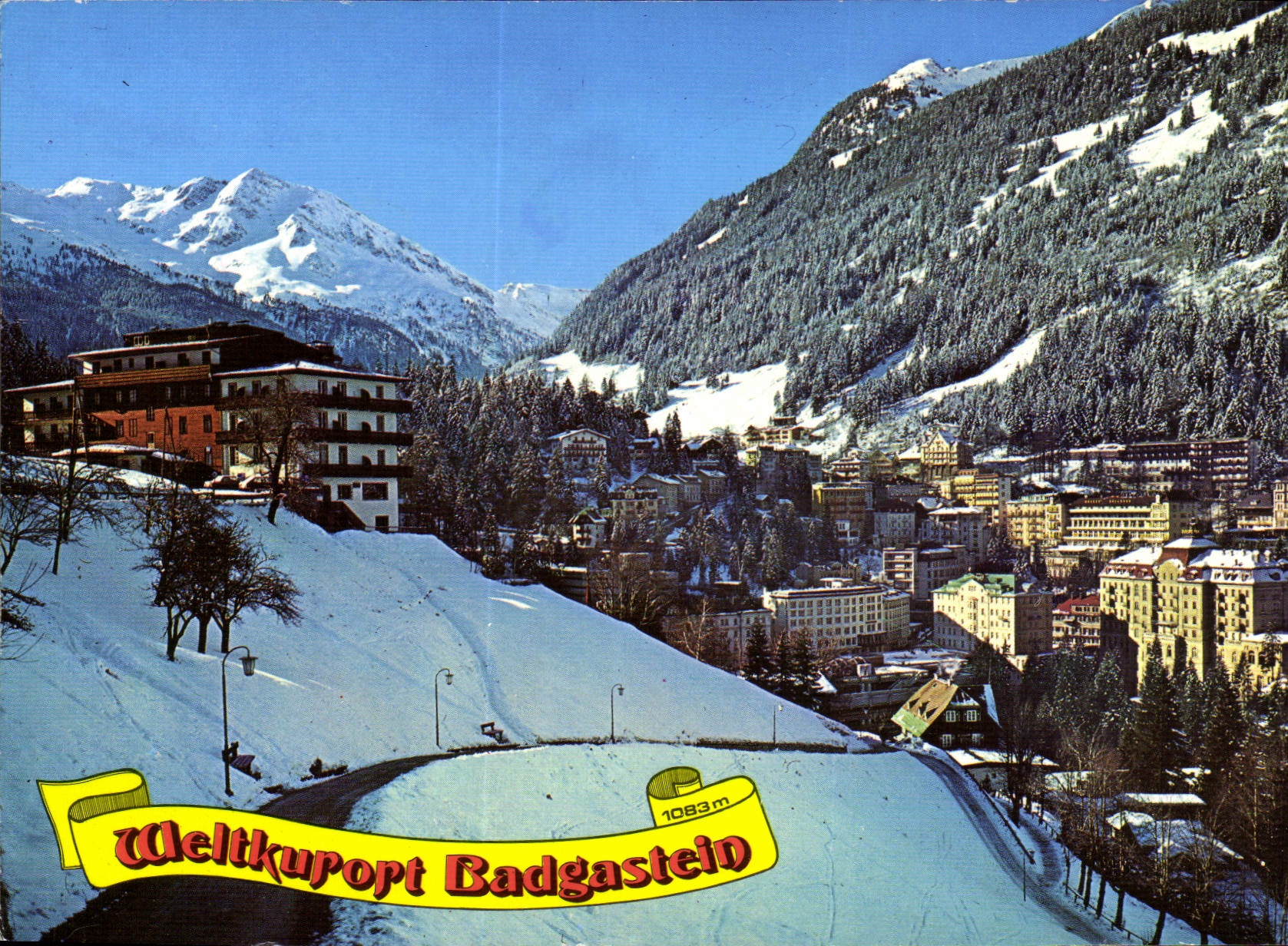 CPM Weltkurort und Wintersportplatz Blick vom Schillerhof auf Radhausberg und Schareck Land Salzburg