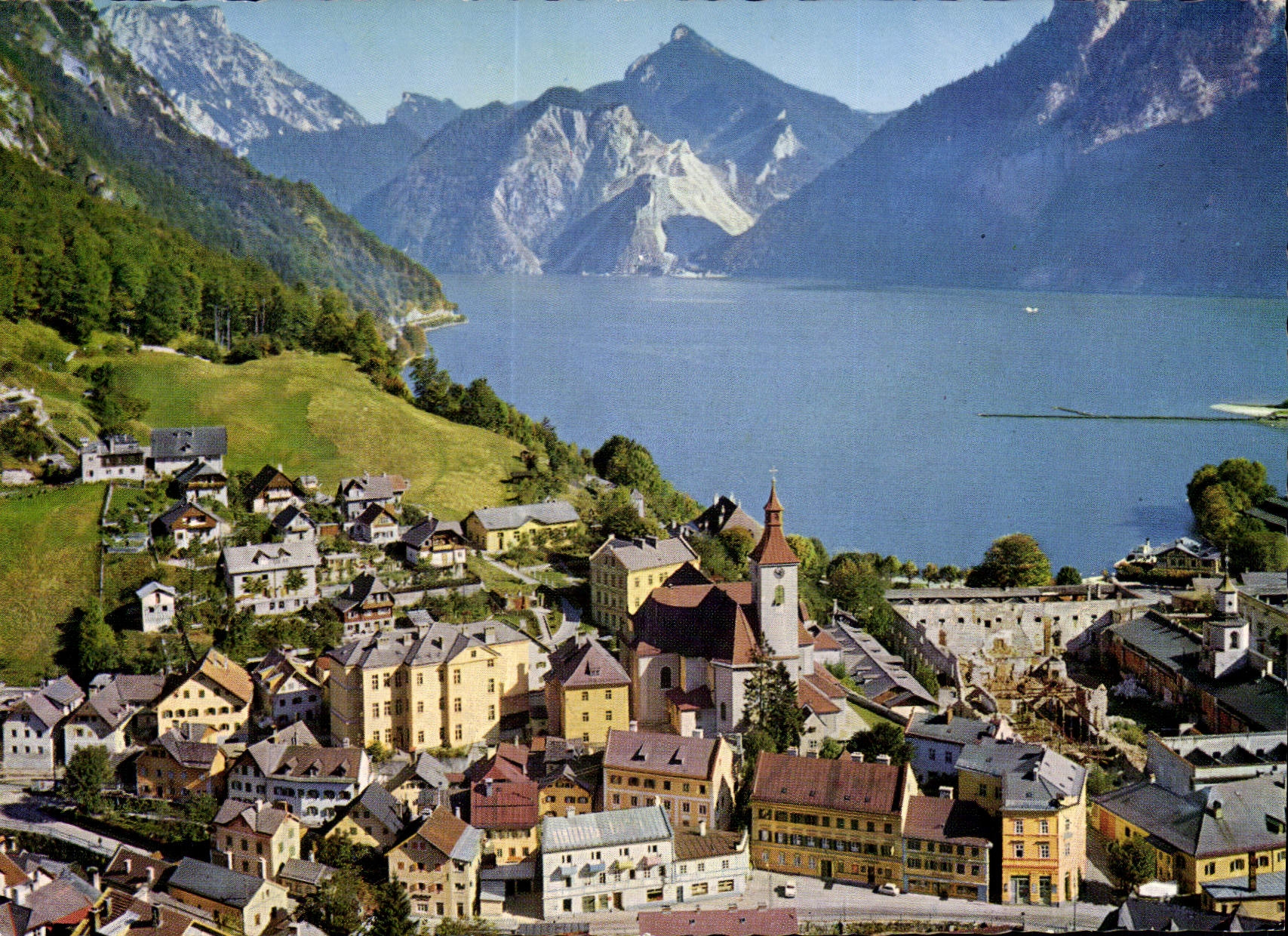 CPM Sommerfrische Ebensee am Traunsee Hintergrund Traunstein und Schlafende Griechin 