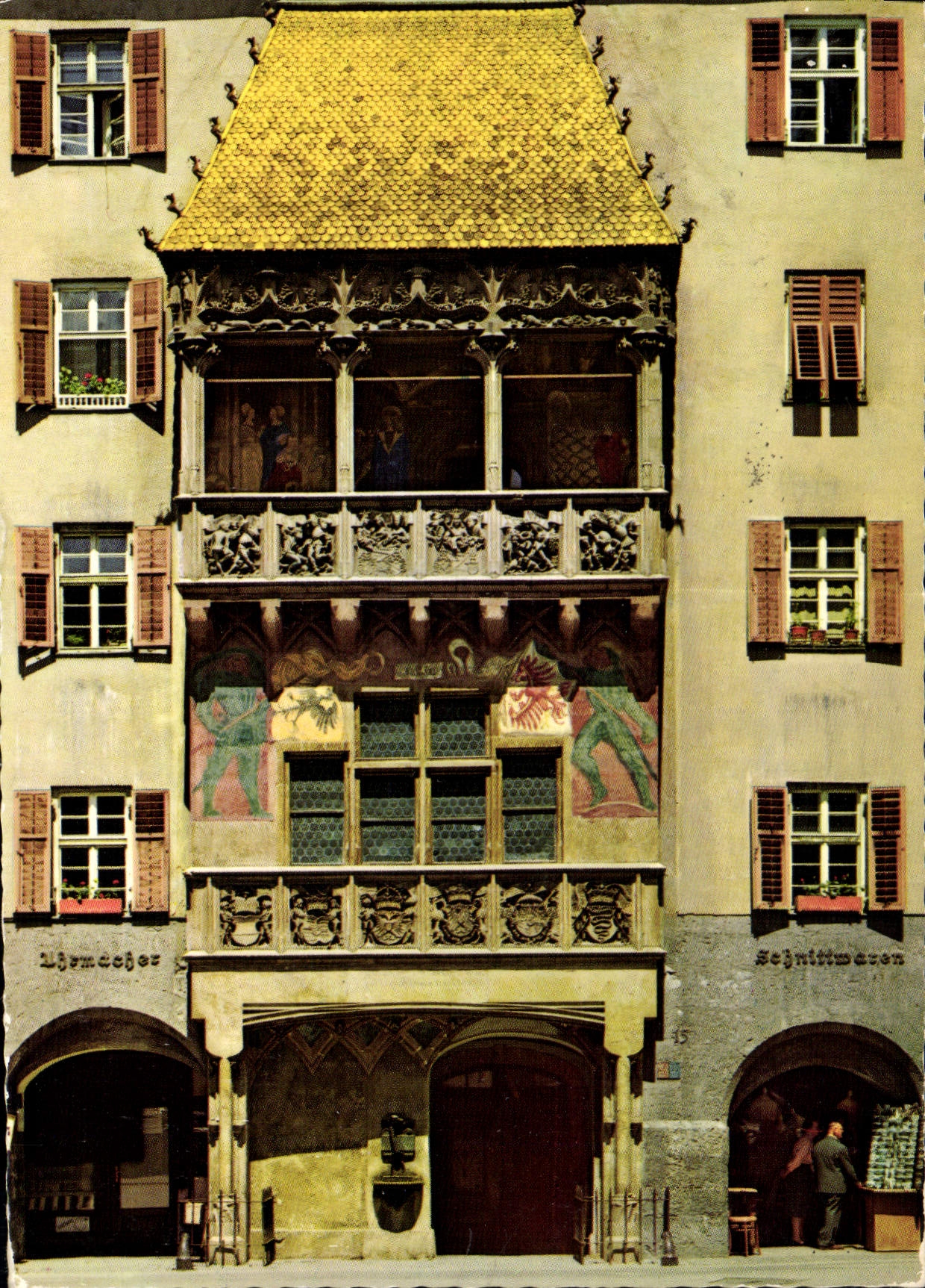 CPM Alpenstadt Innsbruck Tirol Balcone d'oro 