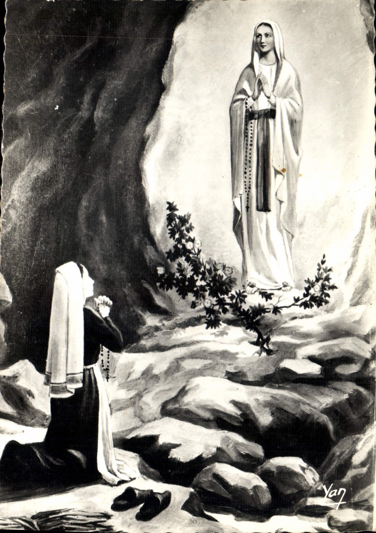 CPM Lourdes Apparation de la T S Vierge a Bernadette Soubirous en 1853 