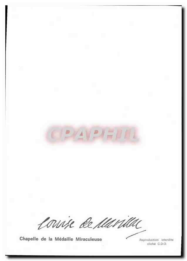 CPM Loiuse de Marillac Chapelle de la Medaille Miraculeuse  — Rückseite