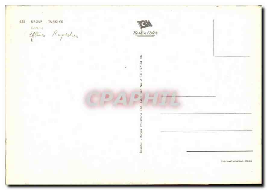 CPM Urgup Turkiye Gareme  — Verso