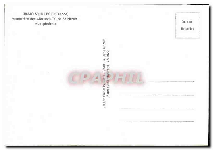 CPM Voreppe France Monastere des Clarisses Clos St Nizier vue generale  — Rückseite