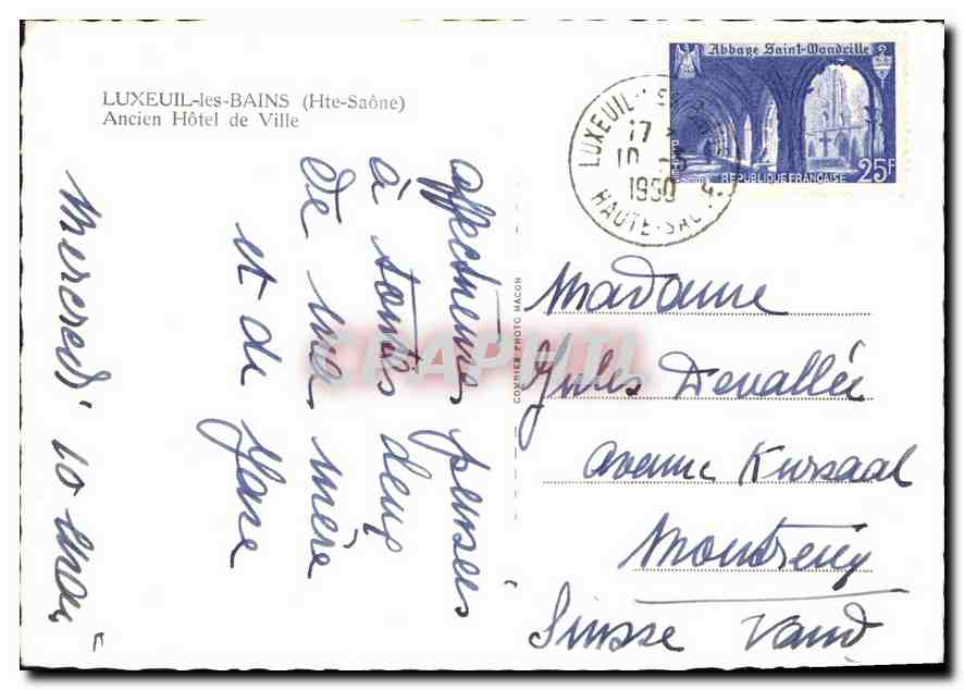 CPM Luxeuil les Bains Hte Saone Ancien Hotel de Ville  — Rückseite