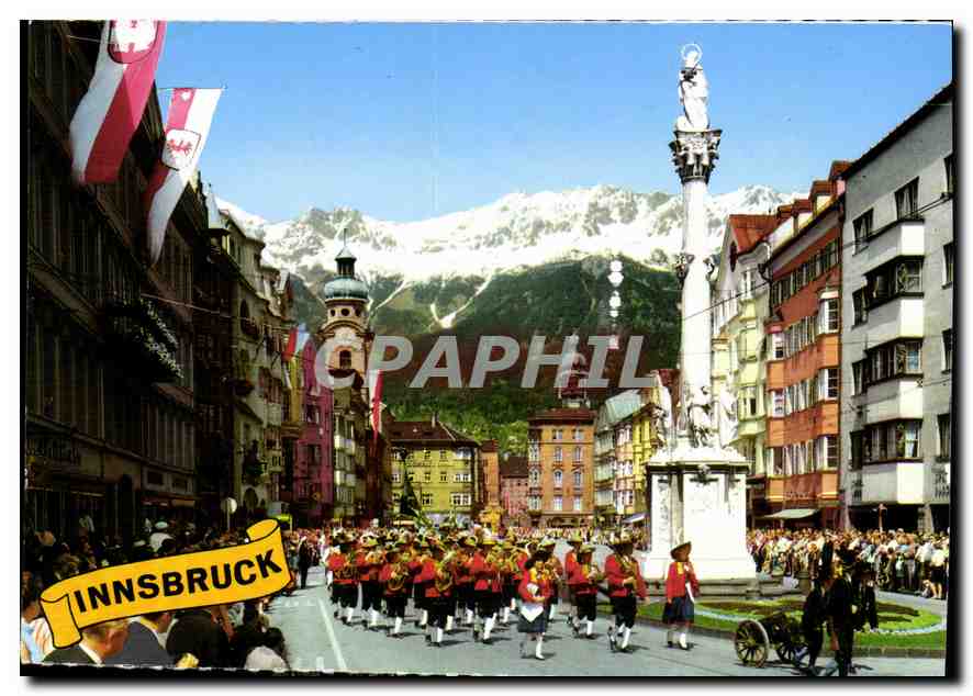 CPM Innsbruck Tirol Trachtenkapelle auf der Maria Theresiennasse 