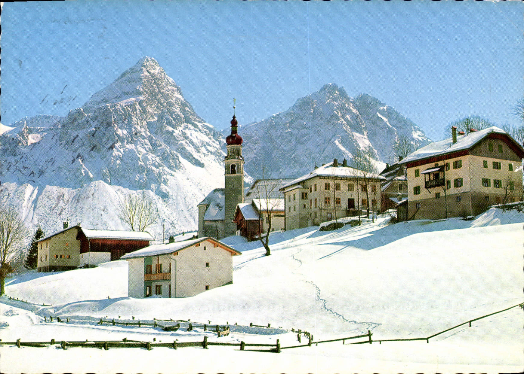 CPM Wintersportplatz Lermoos Tirol mit Sonnenspitze und Grunstein 
