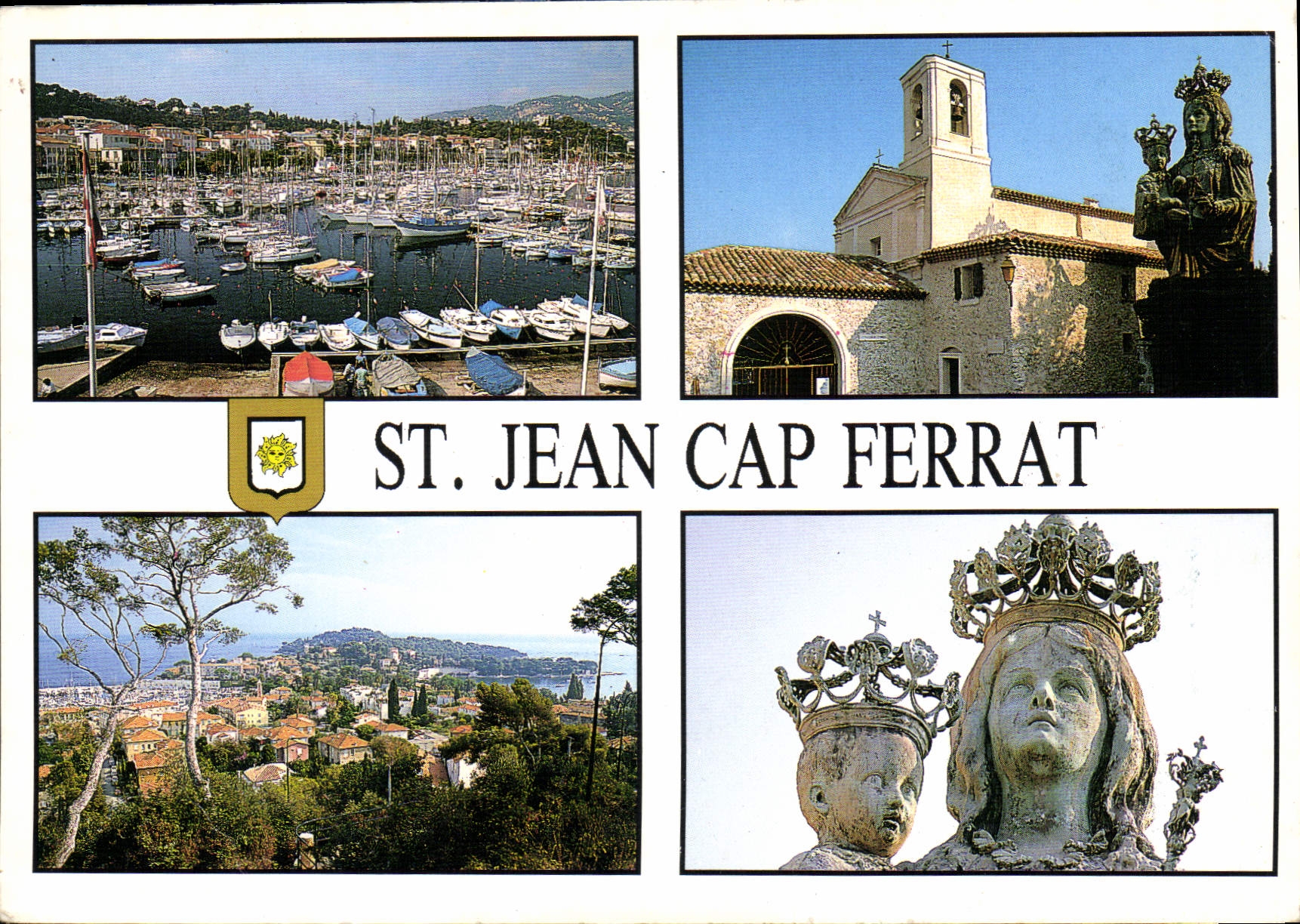 St. Jean Cap Ferrat — vue du port, église, statue de la Vierge — éditeur PISA I.G.S., série 5964