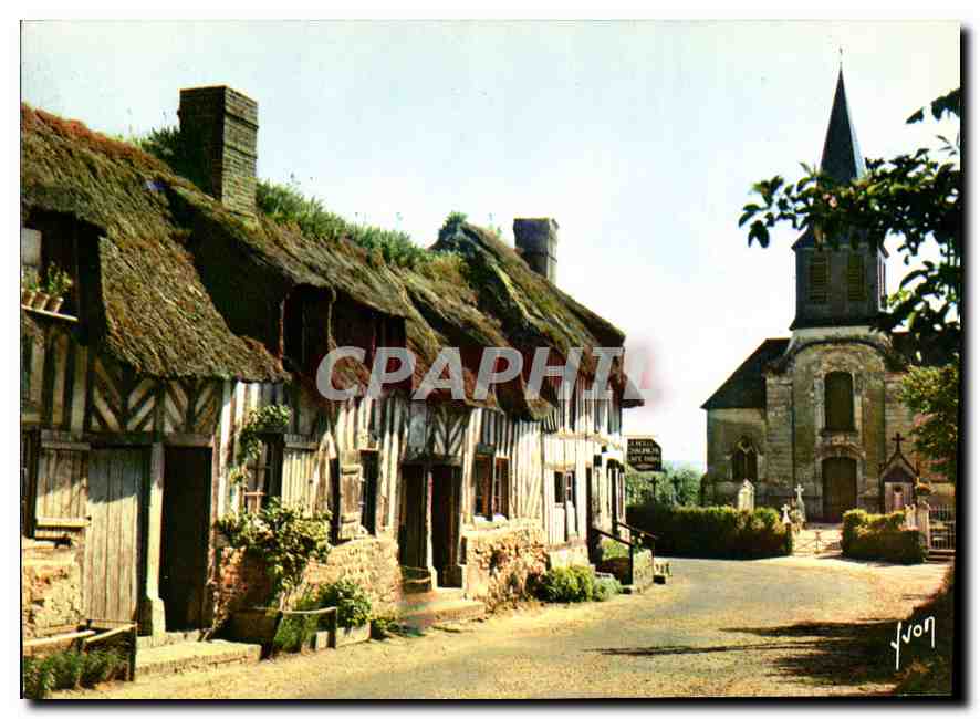 CPM Couleurs et Lumiere de France la luxuriante Normandie Chaumieres Normandes 