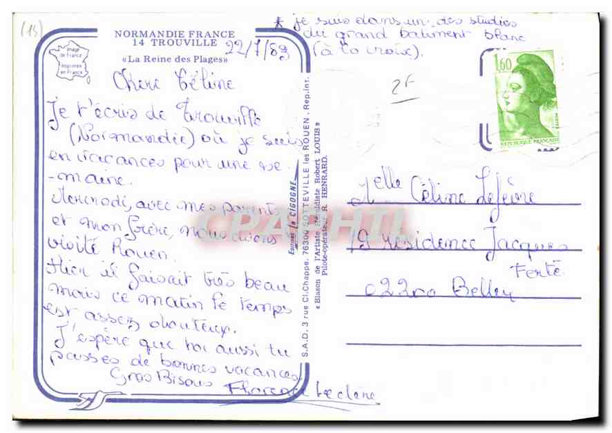 CPM Normandie France Trouville la Reine des Plages  — Rückseite