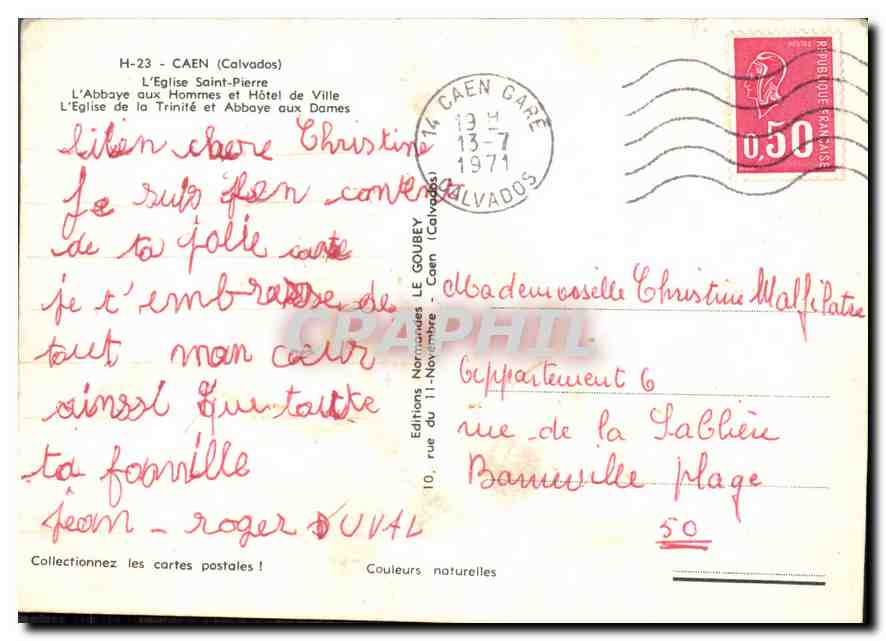 CPM Caen Calvados L'Eglise Saint Pierre L'Abbaye aux hommes et Hotel de Ville L'Eglise de la Trinite — Verso